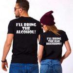 Majica Alcohol & Bad Decision — tisk na majico