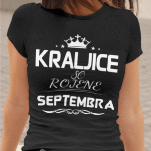 Majica Kraljice So Rojene Septembra — detajl natisa