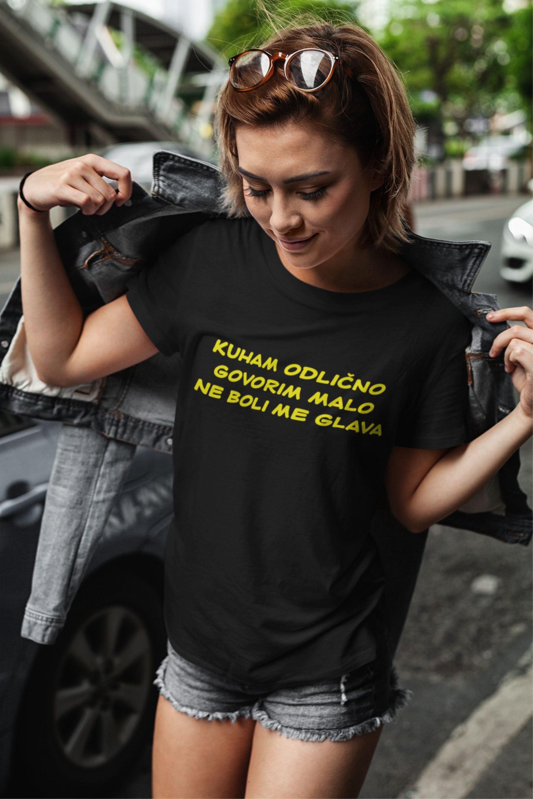 Majica - Kuham dobro, govorim malo, ne boli me glava — tisk na majico
