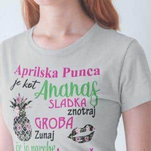 Majica Aprilska Punca — detajl natisa