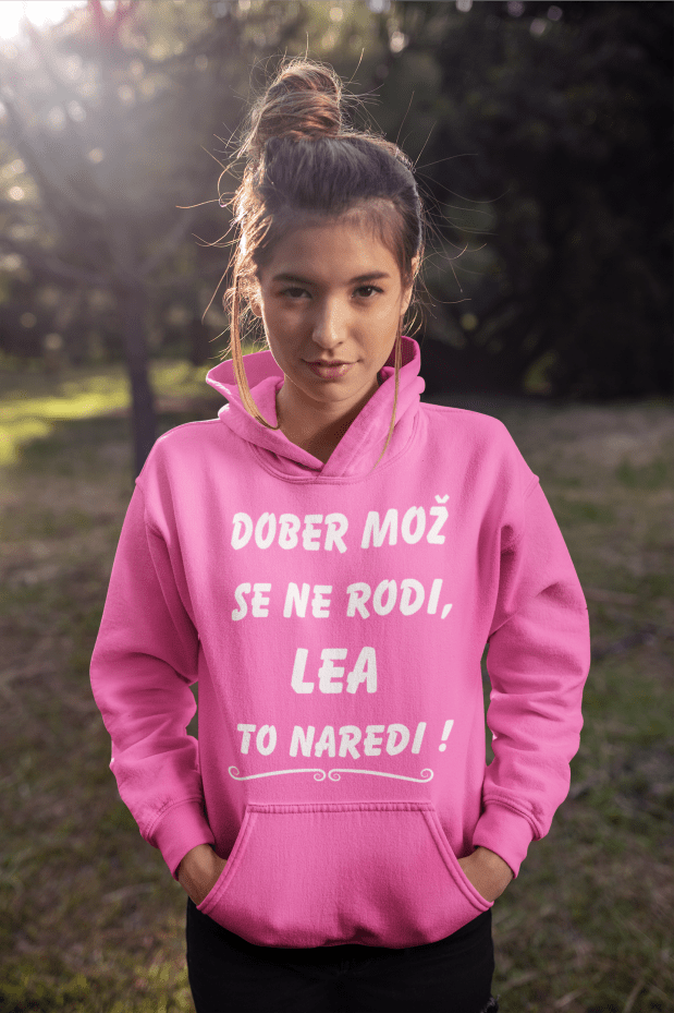 MOZ-LEA-NAREDU Kapucar Dober Mož Se Ne Rodi Lea To Naredi — tisk na majico