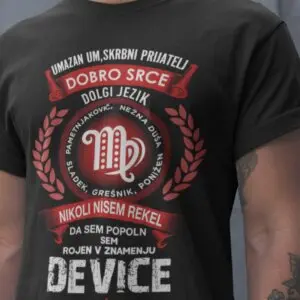 Majica Horoskop Devica — tisk na majico