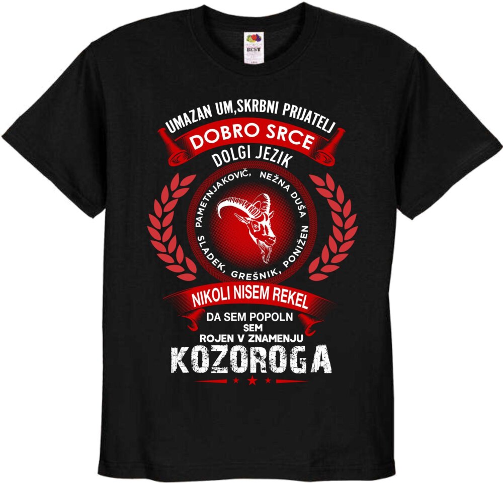 Majica Horoskop Kozorog — tisk na majico