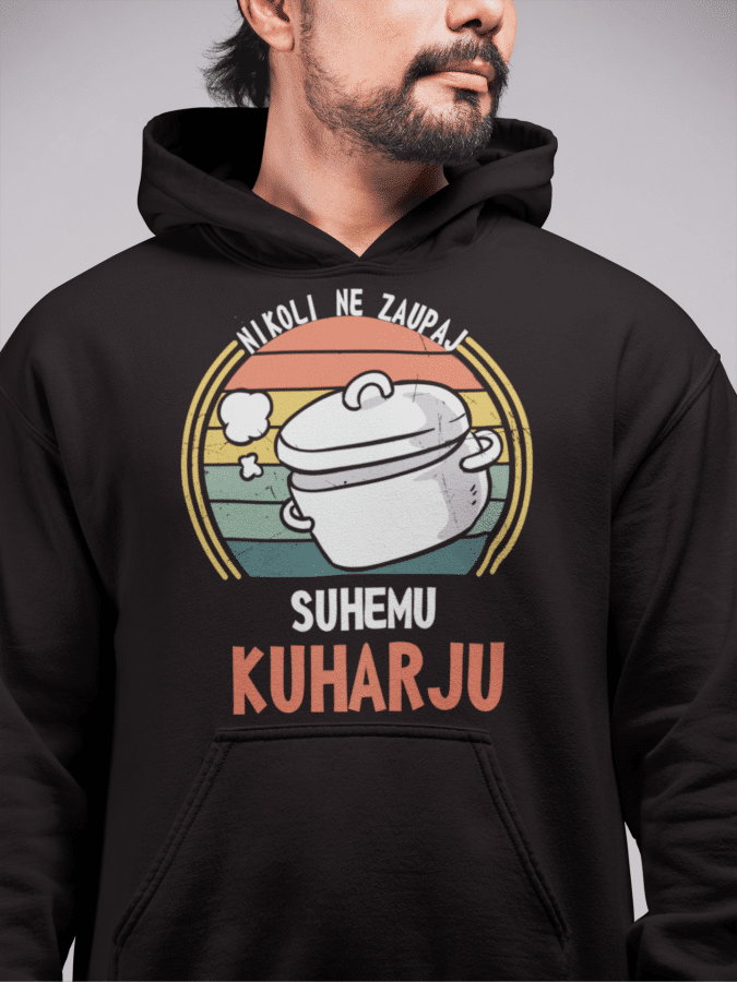 Kapucar Nikoli Ne Zaupaj Suhemu Kuharju — tisk na majico