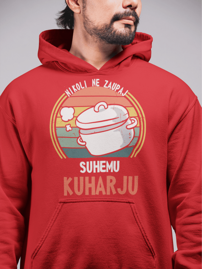 Kapucar Nikoli Ne Zaupaj Suhemu Kuharju — detajl natisa