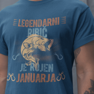 Majica Legendarni Ribič je Rojen Januarja — detajl natisa