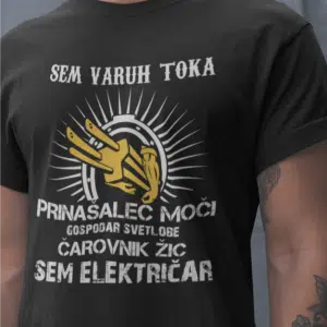 Majica Sem Električar — tisk na majico