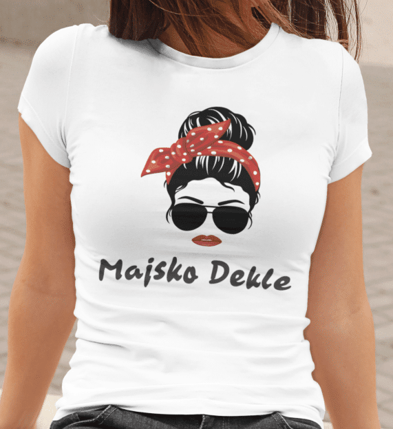 Untitled-bela Majica Majsko Dekle — tisk na majico