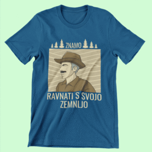 Majica Znamo Ravnati s Svojo Zemljo — detajl natisa