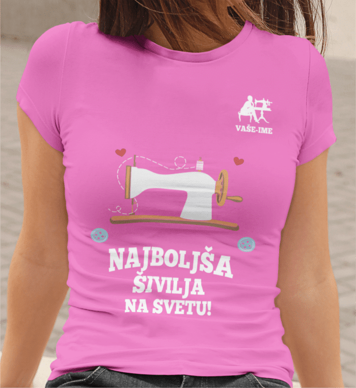 Majica Po Naročilu - Najboljša Šivilja — detajl natisa