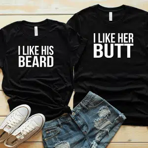 Majica Za Pare Beard & Butt — tisk na majico