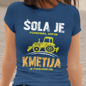 Majica Šola Je Pomembna, Kmetija Je Pomembnejša — tisk na majico