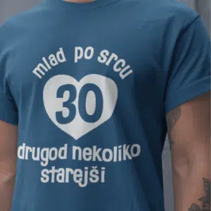 Majica Mlad Po Srcu 30 — detajl natisa
