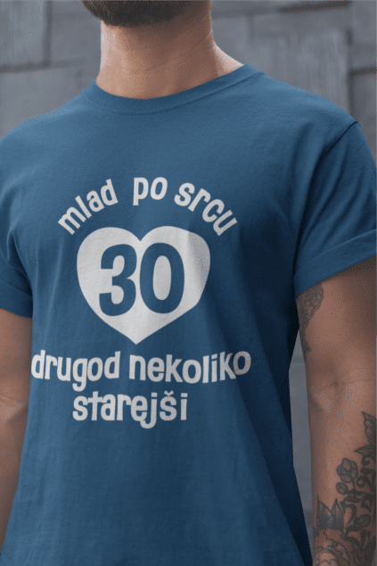Majica Mlad Po Srcu 30 — detajl natisa
