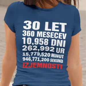 Majica 30 Let Izjemnosti — detajl natisa