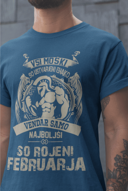 Majica Samo Najboljši So Rojeni Februarja — detajl natisa