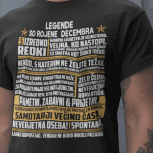 Majica Legende So Rojene - Decembra — tisk na majico