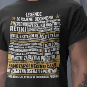 Majica Legende So Rojene - Decembra — tisk na majico