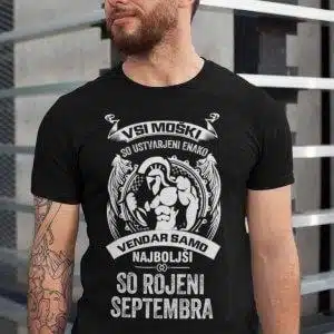 Majica Samo Najboljši So Rojeni September — detajl natisa