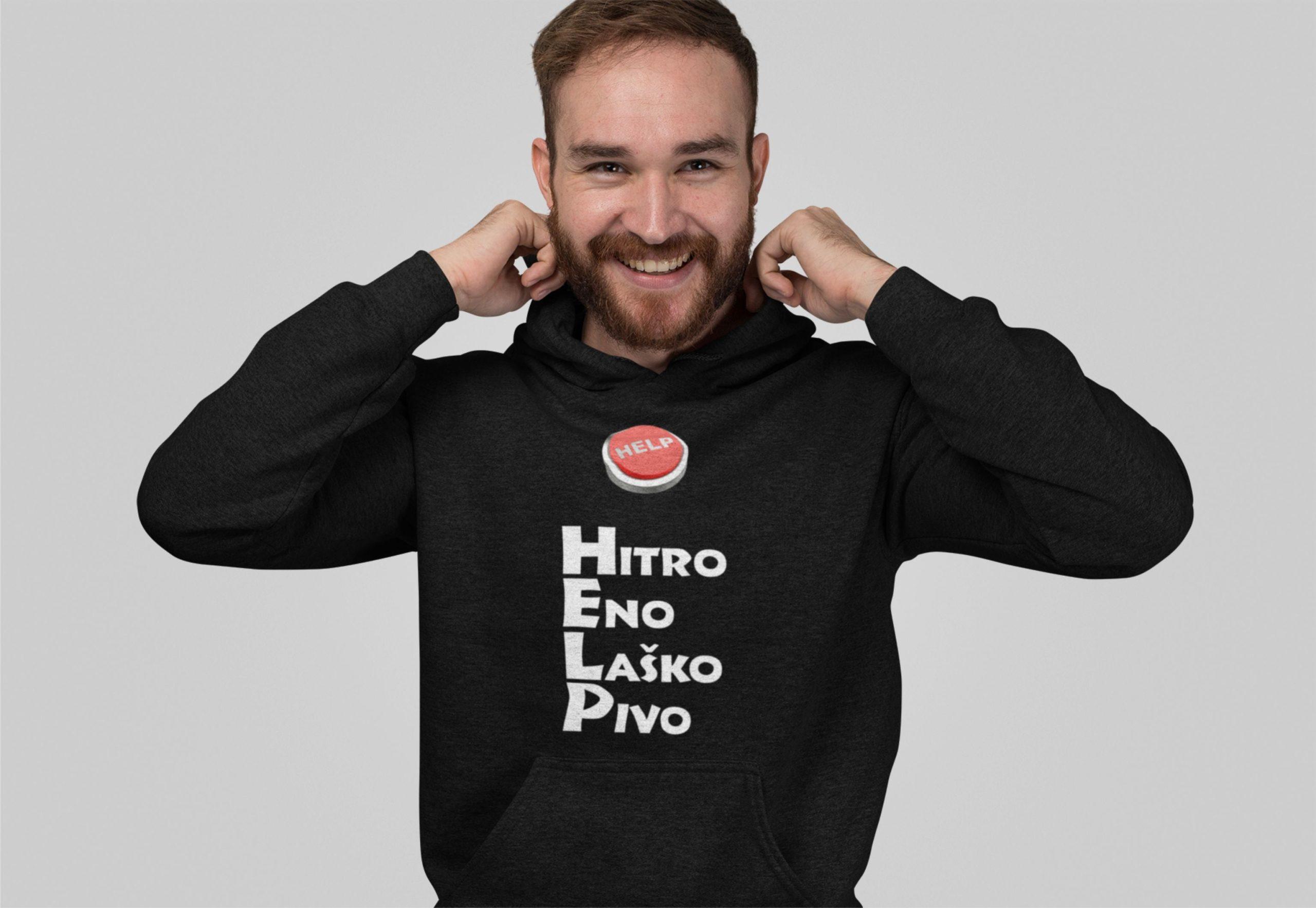 Kapucar Hitro Eno Laško Pivo — tisk na majico