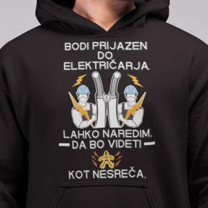Kapucar Bodi Prijazen Do Električarja — tisk na majico