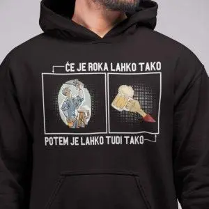Kapucar Če Je Roka Lahko Tako, Potem Je Lahko Tudi Tako - Električar — tisk na majico