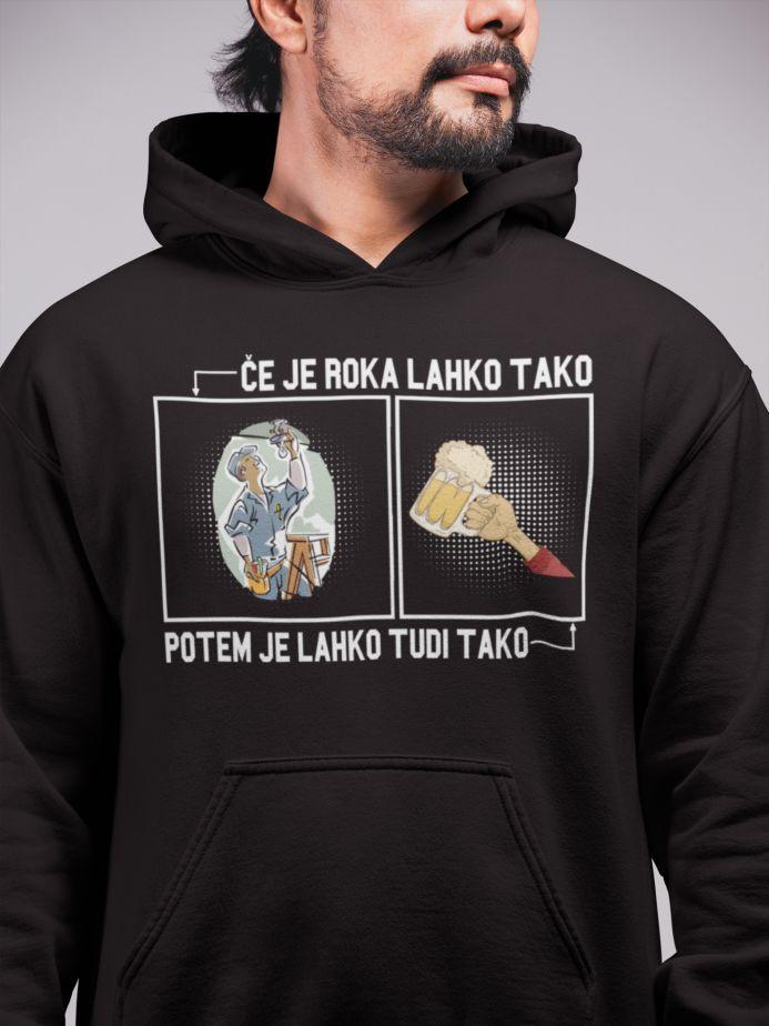 hoodie.mockup.featuring.a.man_.with_.a.beard_.21659.2 Kapucar Če Je Roka Lahko Tako, Potem Je Lahko Tudi Tako - Električar — tisk na majico