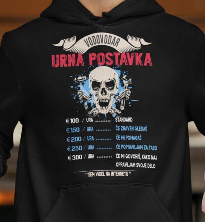 Kapucar Vodovodar Urna Postavka — tisk na majico