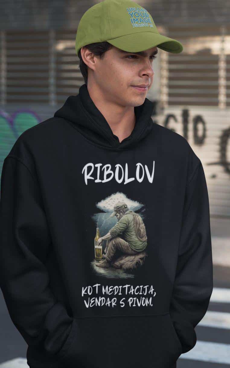 Kapucar Ribolov - Kot Meditacija, Vendar S Pivom — tisk na majico