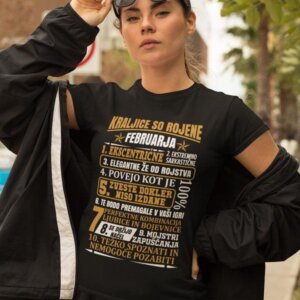 Majica Kraljice So Rojene Februarja — tisk na majico