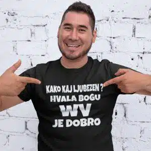Majica - Kako kaj ljubezen? Hvala bogu WV je dobro — tisk na majico