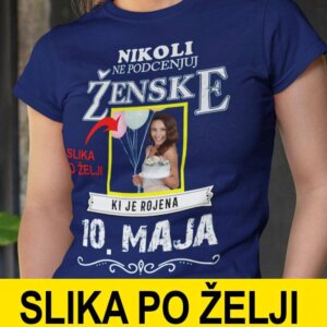 Majica Po Meri Z Vašo Sliko - Ne Podcenjuj Ženske — detajl natisa