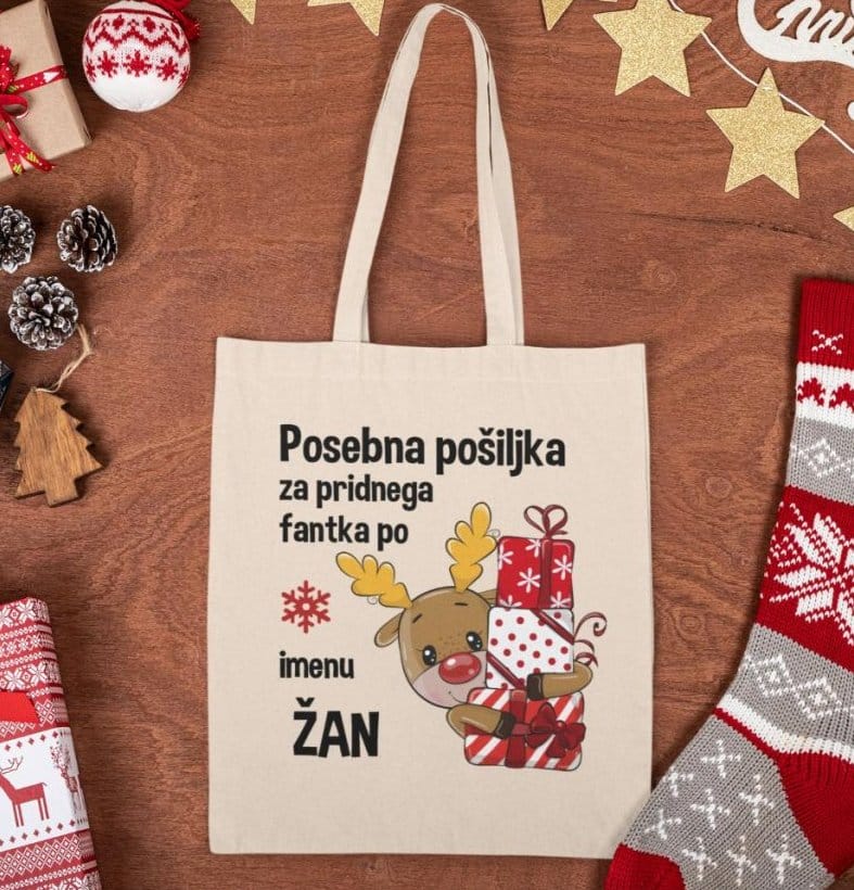 Vrečka Posebna Pošiljka + IME po želji — detajl natisa