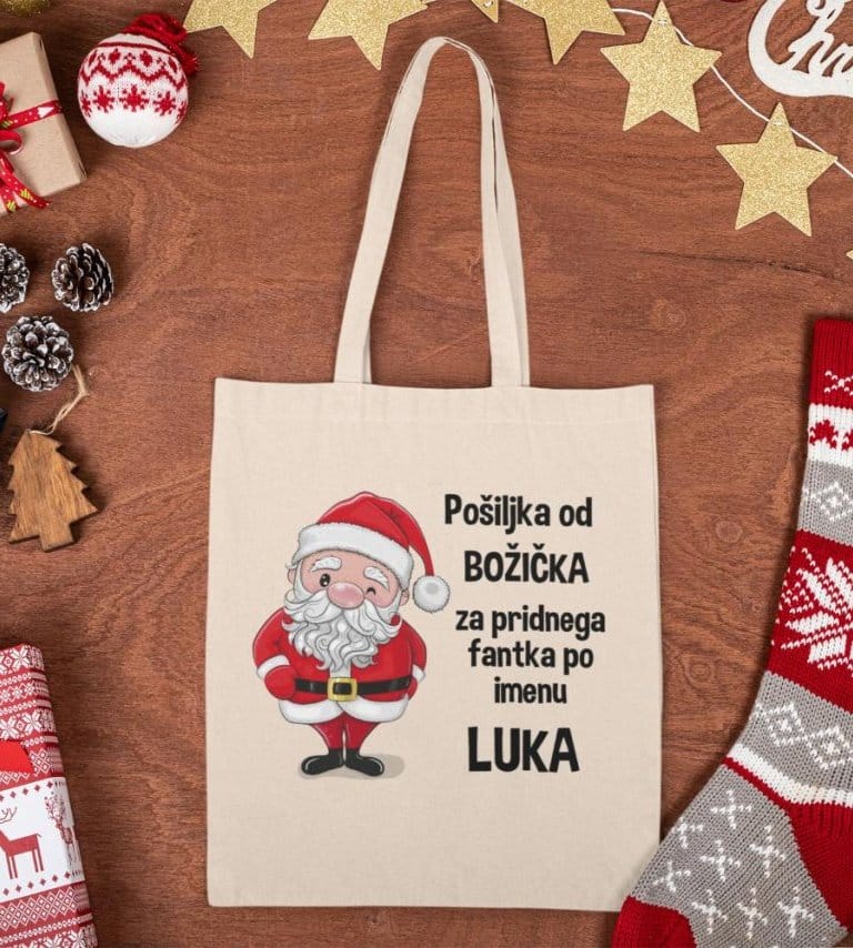 Vrečka Pošiljka Od Božička + IME po želji — tisk na majico