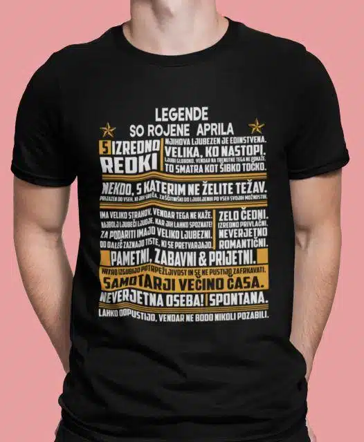 Majica Legende So Rojene - Aprila — tisk na majico