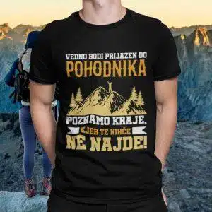Majica Vedno Bodi Prijazen Do Pohodnika — tisk na majico