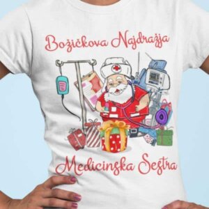Majica Božičkova Najdražja Medicinska Sestra — tisk na majico