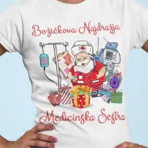 Majica Božičkova Najdražja Medicinska Sestra — tisk na majico