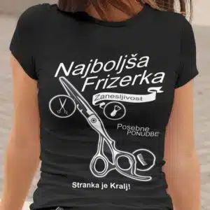 Majica Najboljša Frizerka — detajl natisa