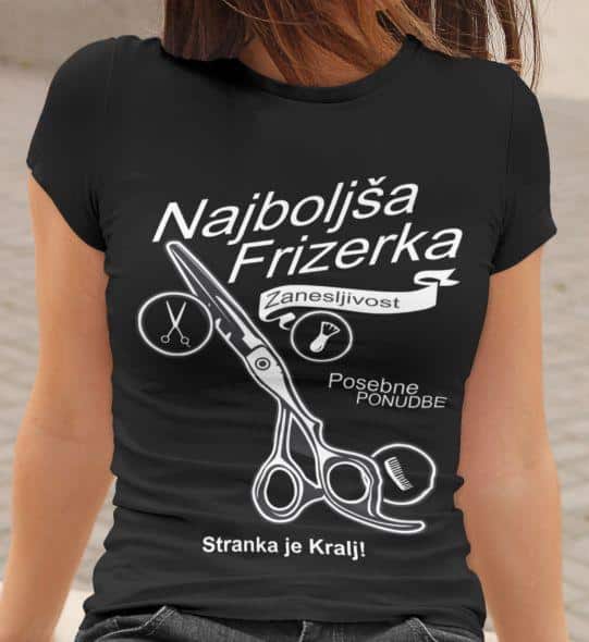 Majica Najboljša Frizerka — detajl natisa