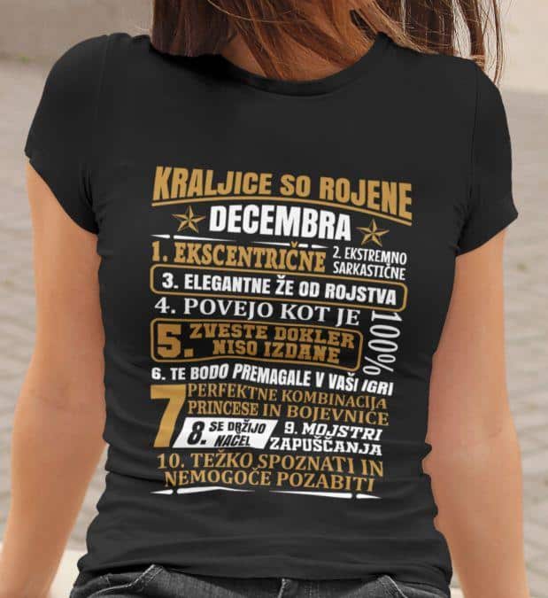 Majica Kraljice So Rojene Decembra — različica 3