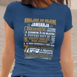 Majica Kraljice So Rojene Januarja — tisk na majico