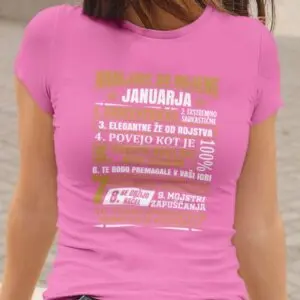 Majica Kraljice So Rojene Januarja — detajl natisa