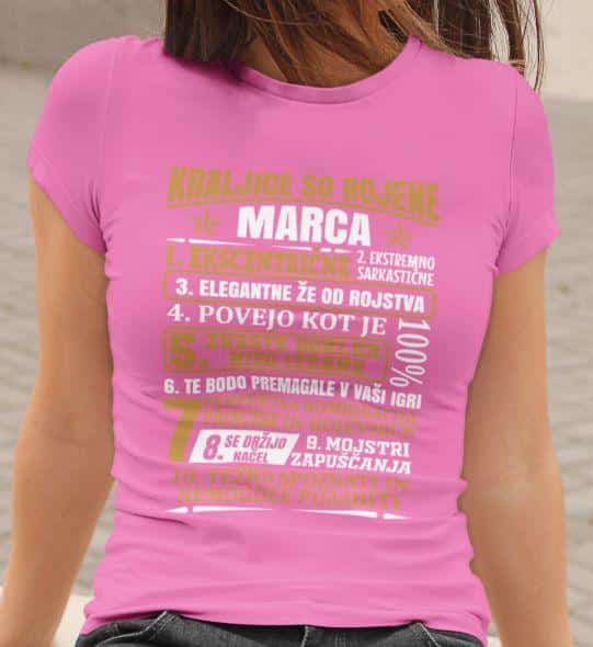 Majica Kraljice So Rojene - Marca — detajl natisa