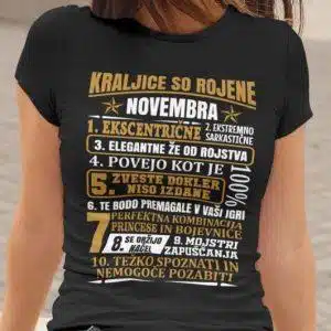 Majica Kraljice So Rojene Novembra — detajl natisa