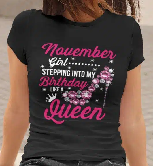 Majica November Girl — tisk na majico