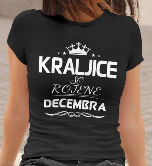 Majica Kraljice So Rojene - Decembra — detajl natisa