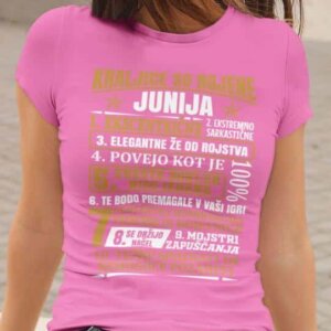 Majica Kraljice So Rojene Junija — detajl natisa