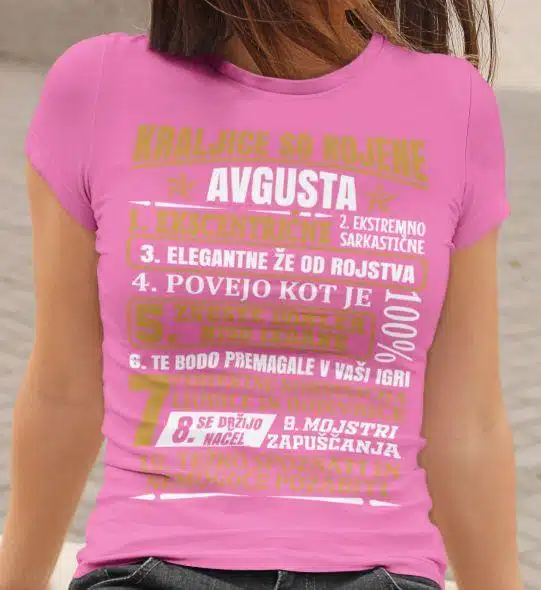 Majica Kraljice So Rojene Avgusta — različica 3