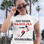 Majica-Tako Izgleda Najboljša Nogometašica — tisk na majico